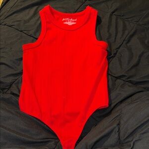 Derek Heart Scarlet Ribbed Top